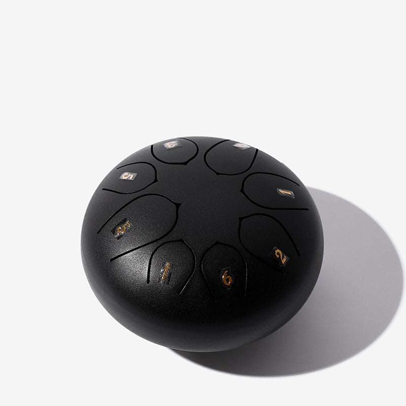 8 Tone 6-inch Steel Tongue Hank Tank Panda Drum Black
