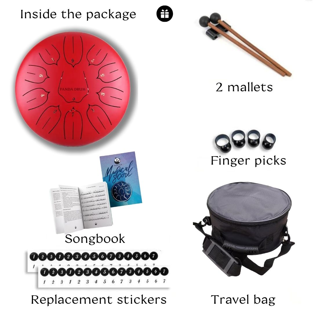 11 Notes 6 pouces Panda Drum Steel Tongue Drum Kit pour enfants adultes  débutants