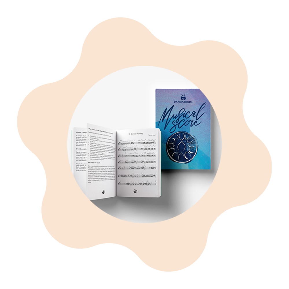 11 Tone 11-inch Steel Tongue Drum Hank Drum Tank Drum Panda Drum Musical Score Sheet